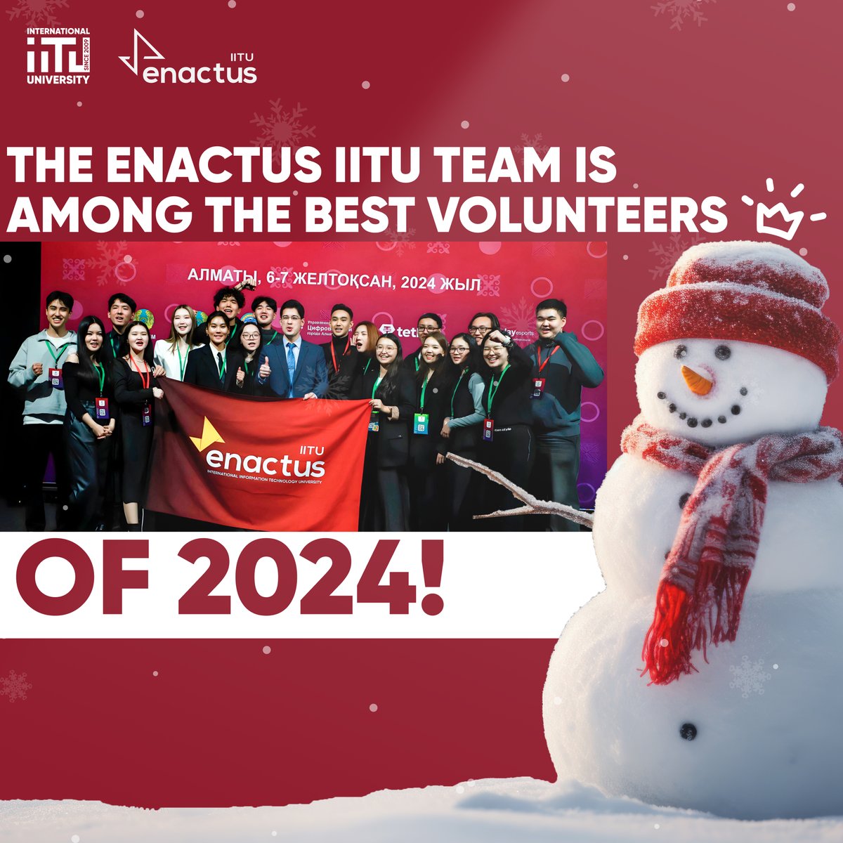 The Enactus IITU team is among the best volunteers of 2024!