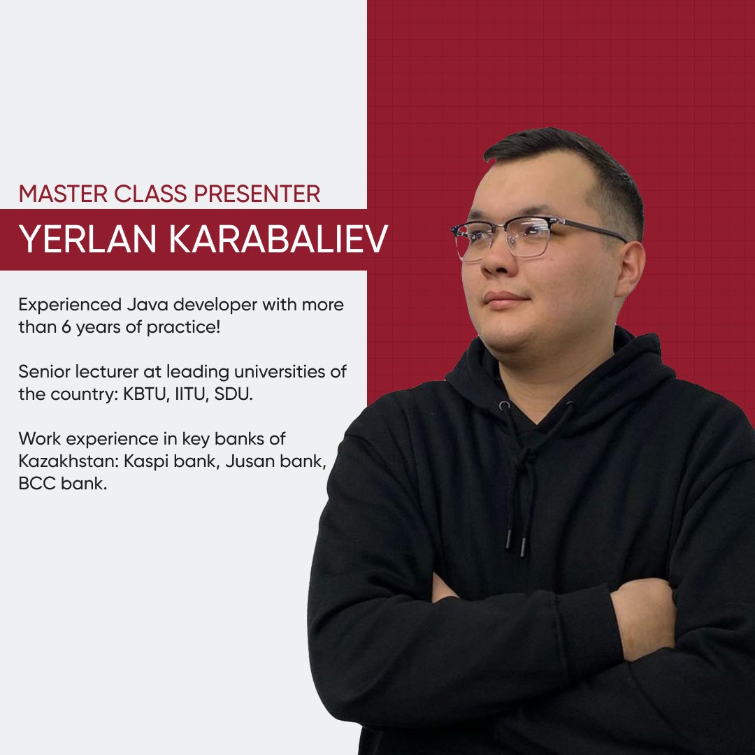 "Unique Master Class on Java and Python: Experience and Knowledge from Erlan Karabaliev"