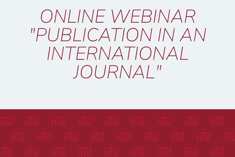 Online webinar "Publication in an international journal"