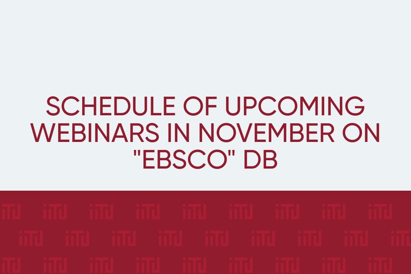 Schedule of upcoming webinars in November on "EBSCO" DB