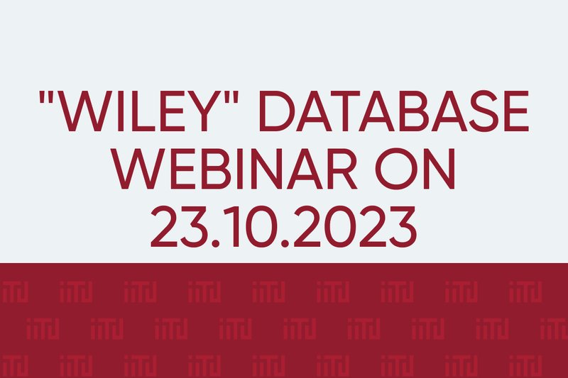 "Wiley" database webinar on 23.10.2023