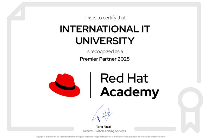 IITU has been awarded the Premier Partner 2025 status by Red Hat Academy!