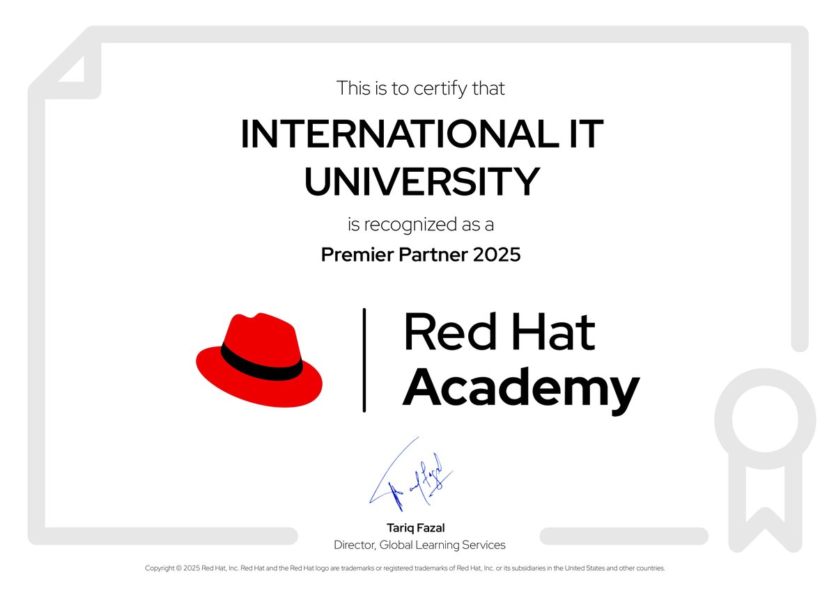 IITU has been awarded the Premier Partner 2025 status by Red Hat Academy!